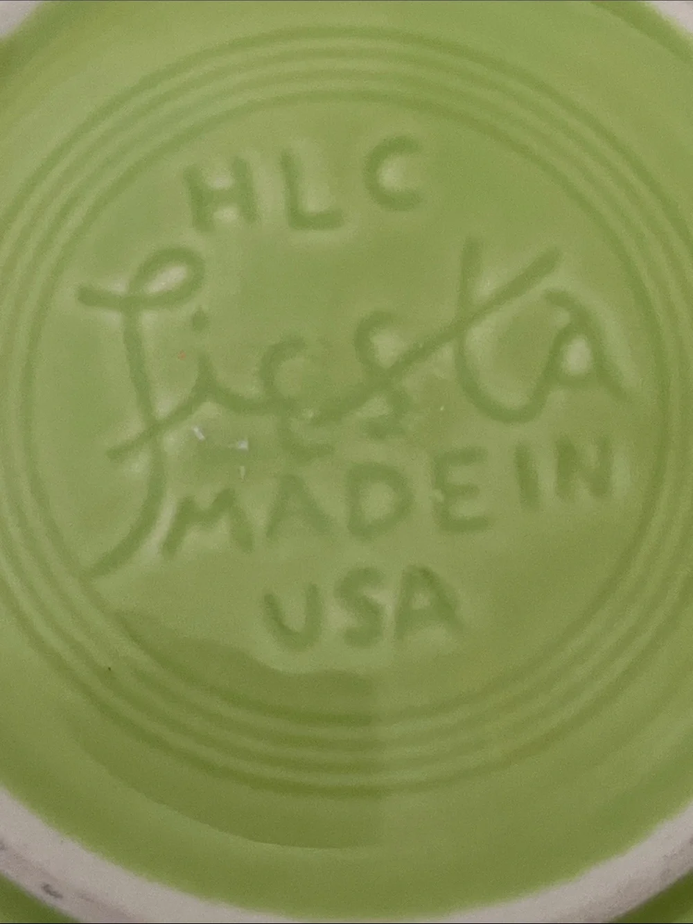 Fiestaware Homer Laughlin Chartreuse Ceramic Concentric Coupe /Cereal 7 in